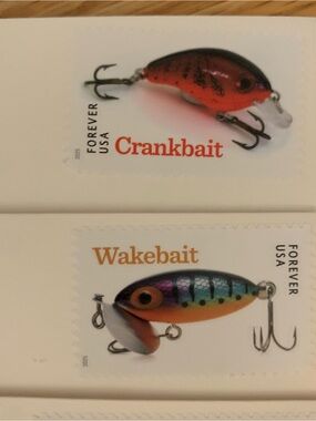 Fishing Lure Notecards w/USPS Fishing Lure Stamps